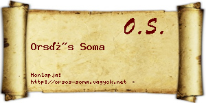Orsós Soma névjegykártya