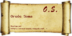 Orsós Soma névjegykártya
