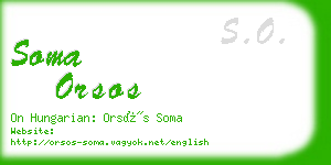 soma orsos business card